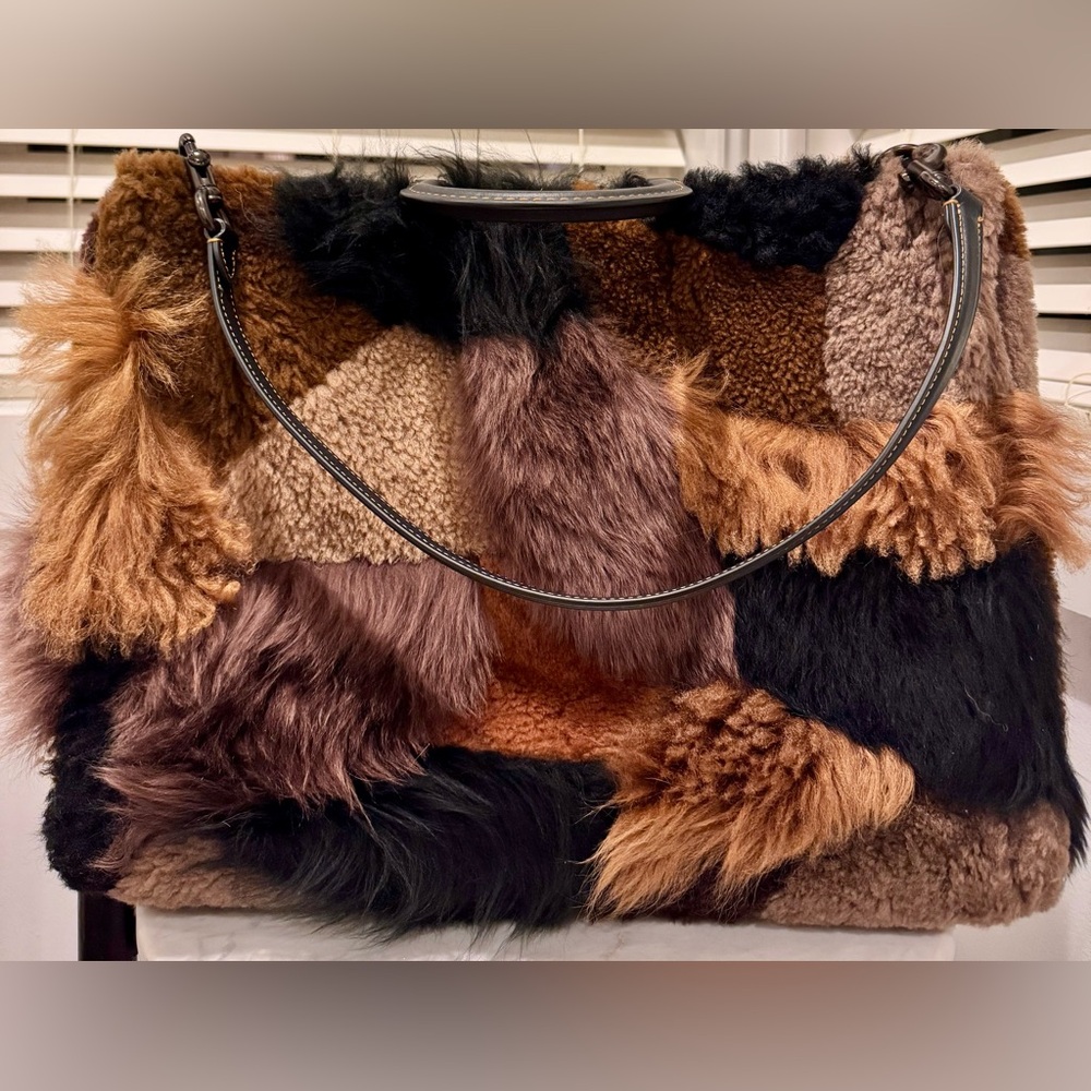 NWOT Coach Rogue 39 Shearling Patchwork Bag [rare] - Picture 5 of 12